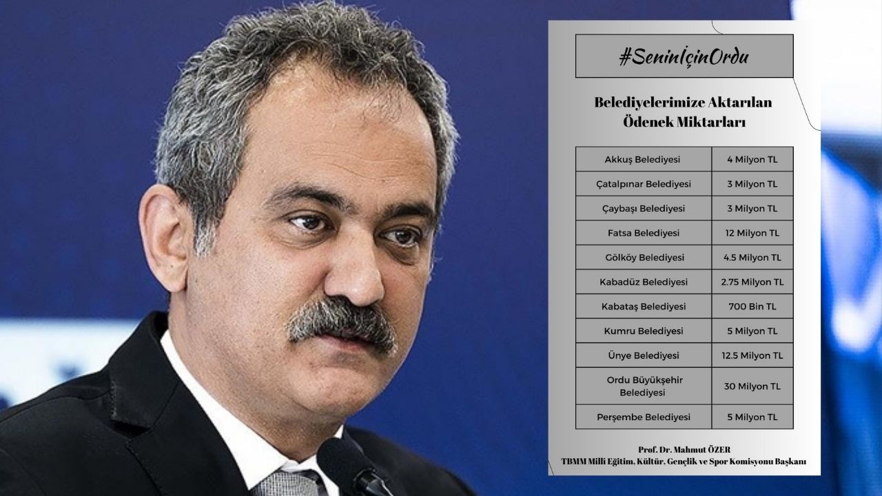 AK Parti Ordu Milletvekili Prof. Dr. Mahmut Özer’den 82,5 Milyon TL’lik Destek Müjdesi